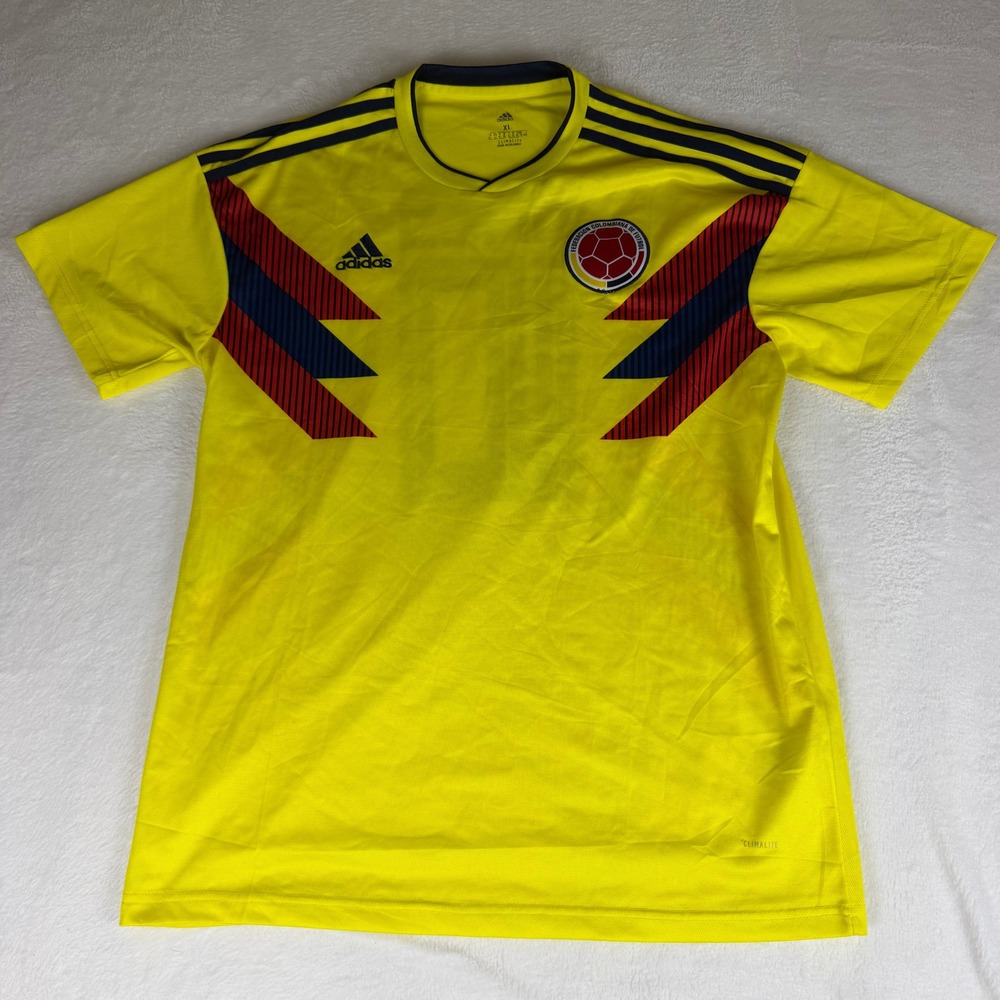 Adidas Colombia James Rodriguez 10 Soccer Jersey Mens XL Yellow 2018 World Cup - Picture 1 of 5